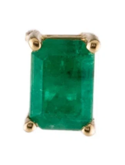 Pre-owned Earrings 14k Emerald Single Stud Earring In Multi