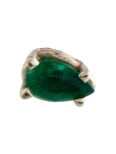 Pre-owned Earrings 14k Emerald Single Stud Earring In Multi