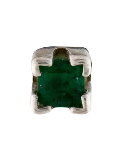 Pre-owned Earrings 14k Emerald Single Stud In Multi