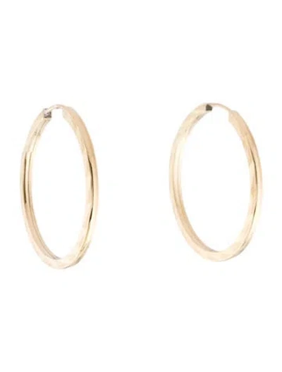 Pre-owned Earrings 14k Engraved Hoop  In Multi