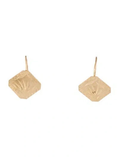 Pre-owned Earrings 14k Etched Drop  In Multi