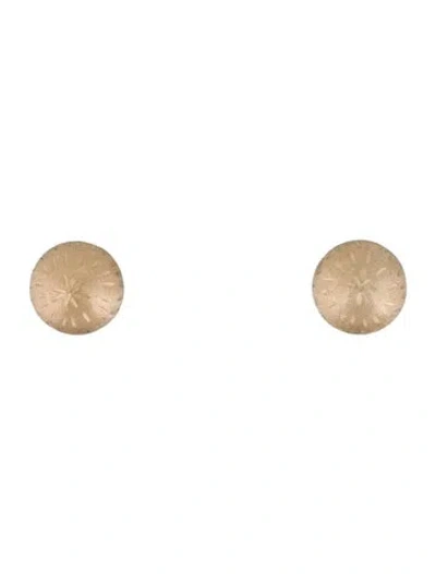 Pre-owned Earrings 14k Etched Stud  In Multi