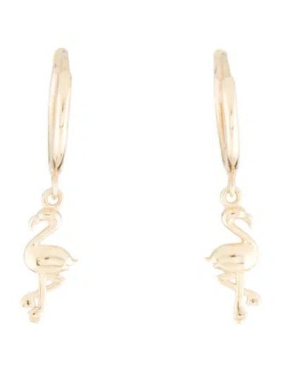 Pre-owned Earrings 14k Flamingo Drop  In Multi