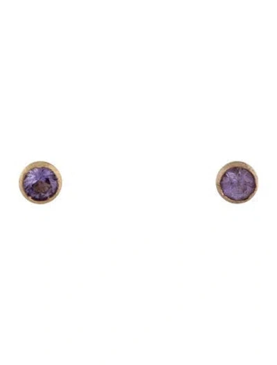 Pre-owned Earrings 14k Fluorite Stud  In Multi