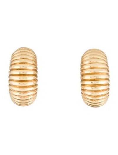 Pre-owned Earrings 14k Fluted Clip-on  In Multi