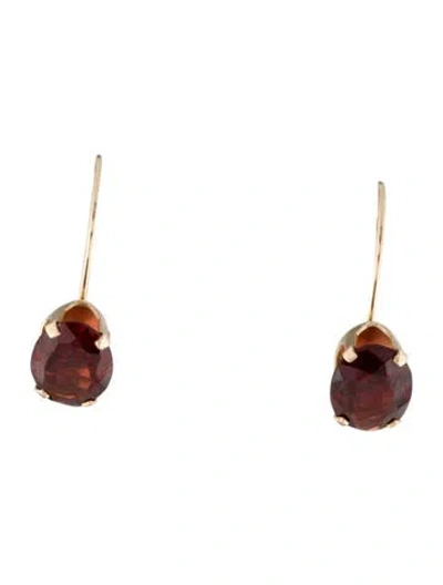 Pre-owned Earrings 14k Garnet Drop  In Multi