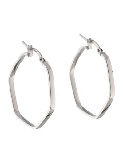 Pre-owned Earrings 14k Geometric Hoop Drop  In Multi