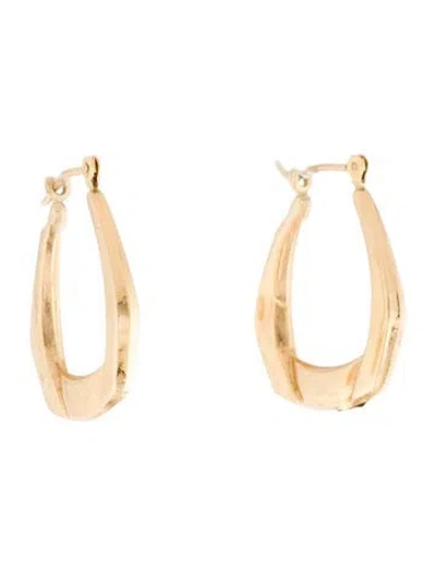 Pre-owned Earrings 14k Geometric Hoop  In Multi