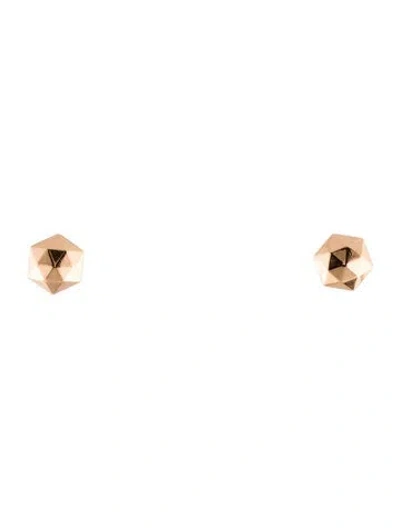 Pre-owned Earrings 14k Geometric Stud  In Multi