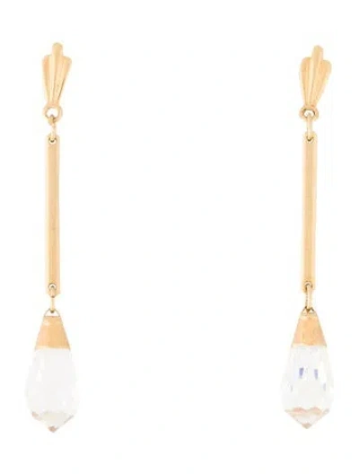 Pre-owned Earrings 14k Glass Drop  In Multi