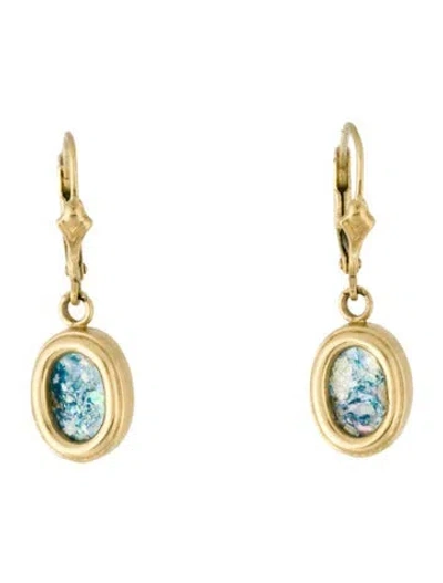 Pre-owned Earrings 14k Glass Drop  In Multi
