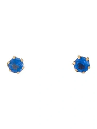 Pre-owned Earrings 14k Glass Studs In Multi