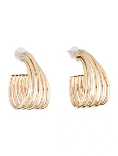 Pre-owned Earrings 14k Half Hoop  In Multi