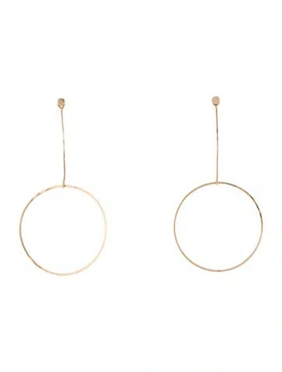 Pre-owned Earrings 14k Hammered Circle Drop  In Multi