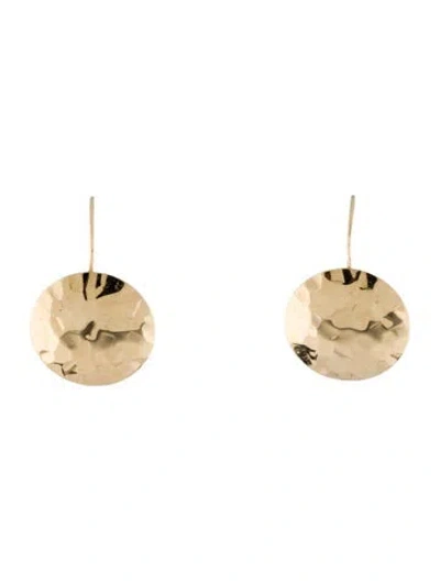 Pre-owned Earrings 14k Hammered Disc  In Multi