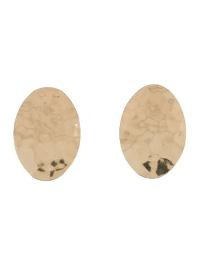 Pre-owned Earrings 14k Hammered Shield  In Multi