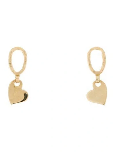 Pre-owned Earrings 14k Heart Drop  In Multi