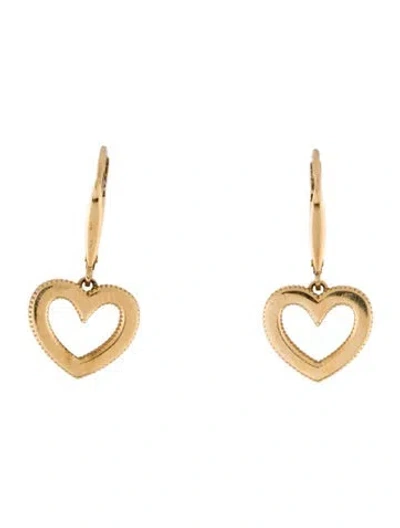 Pre-owned Earrings 14k Heart Drop  In Multi