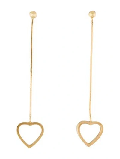 Pre-owned Earrings 14k Heart Drop  In Multi