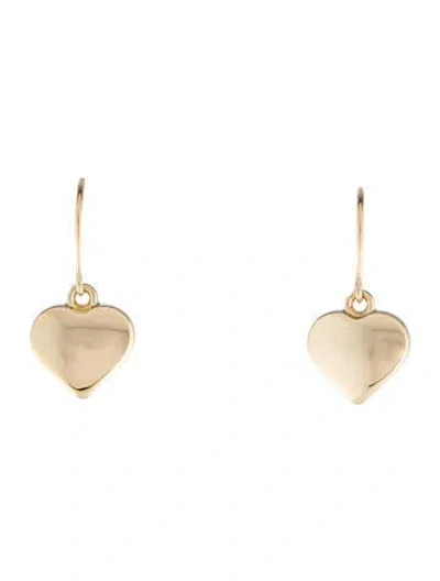 Pre-owned Earrings 14k Heart Drop  In Multi