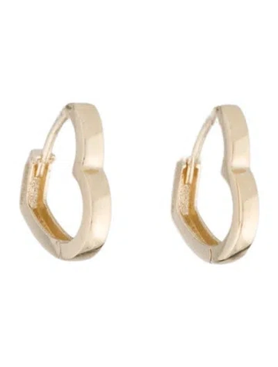 Pre-owned Earrings 14k Heart Huggie  In Multi