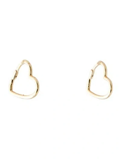 Pre-owned Earrings 14k Heart Huggies In Multi