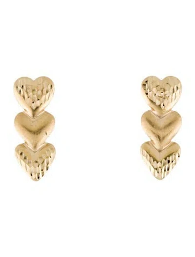Pre-owned Earrings 14k Heart Shaped Drop  In Multi