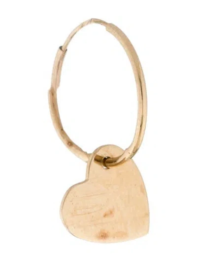 Pre-owned Earrings 14k Heart Single Hoop In Multi