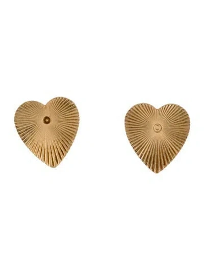 Pre-owned Earrings 14k Heart Stud  In Multi