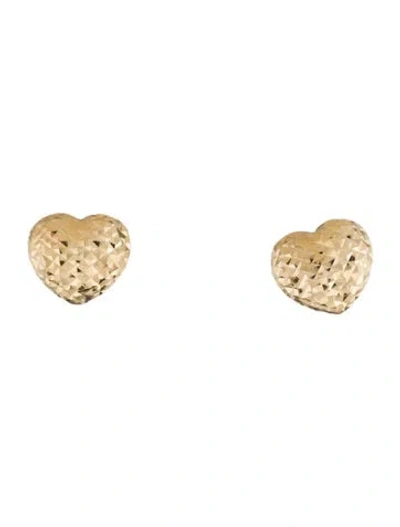 Pre-owned Earrings 14k Heart Stud  In Multi