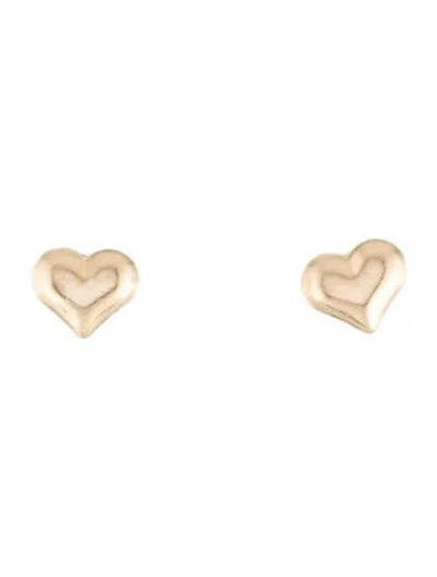 Pre-owned Earrings 14k Heart Stud  In Multi