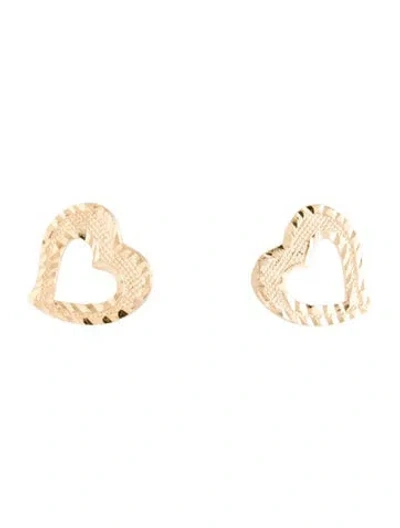 Pre-owned Earrings 14k Heart Stud  In Multi