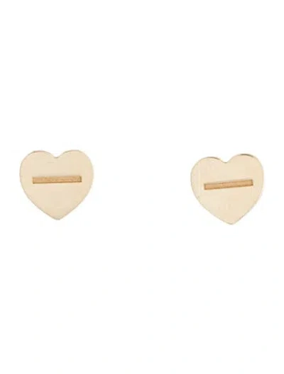 Pre-owned Earrings 14k Heart Stud  In Multi