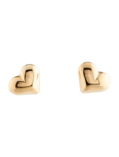 Pre-owned Earrings 14k Heart Stud  In Multi