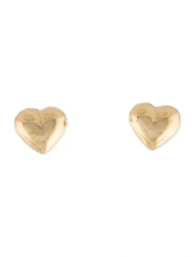 Pre-owned Earrings 14k Heart Stud  In Multi