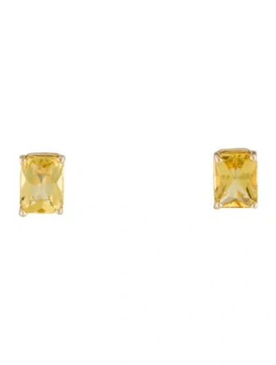 Pre-owned Earrings 14k Heliodor Stud  In Multi
