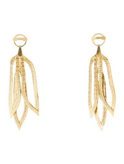 Pre-owned Earrings 14k Herringbone Drop  In Multi