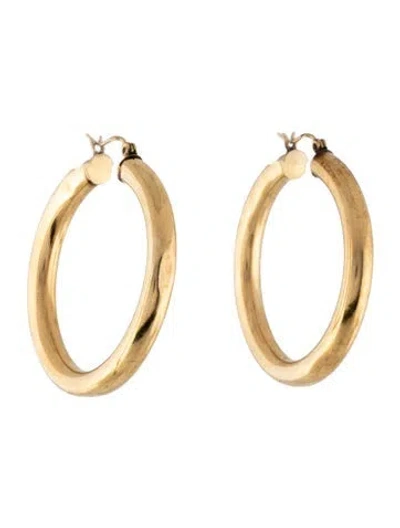 Pre-owned Earrings 14k Hollow Hoop  In Multi