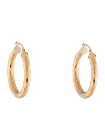Pre-owned Earrings 14k Hollow Hoop  In Multi