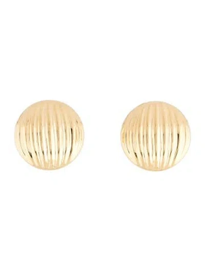 Pre-owned Earrings 14k Hollow Ridged Earclips In Multi