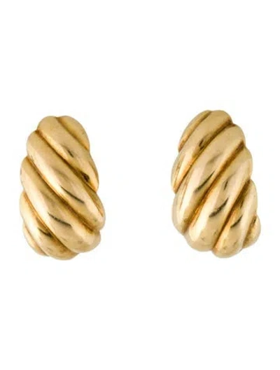 Pre-owned Earrings 14k Hollow Stud  In Multi