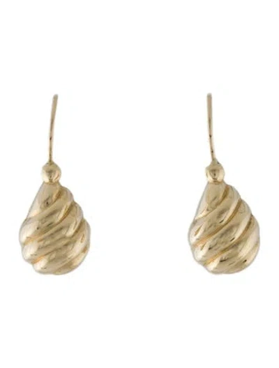 Pre-owned Earrings 14k Hollow Tear Drop  In Multi