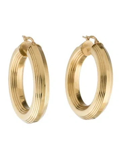 Pre-owned Earrings 14k Hollow Tube Hoop  In Multi