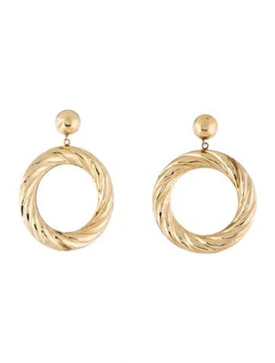 Pre-owned Earrings 14k Hoop Drop  In Multi