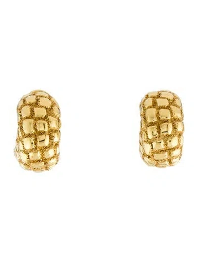Pre-owned Earrings 14k Huggie Earclip  In Multi