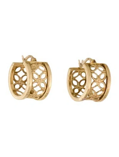 Pre-owned Earrings 14k Huggie Hoop  In Multi