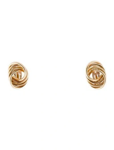 Pre-owned Earrings 14k Interlocking Circles Earclips In Multi
