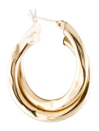 Pre-owned Earrings 14k Intertwined Tube Single Hoop Earring In Multi