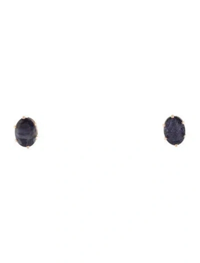 Pre-owned Earrings 14k Iolite Stud  In Multi