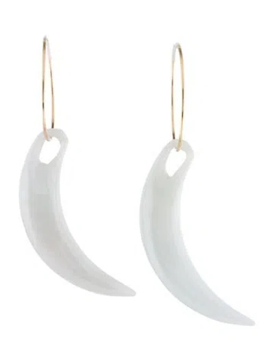 Pre-owned Earrings 14k Jadeite Drop  In Multi